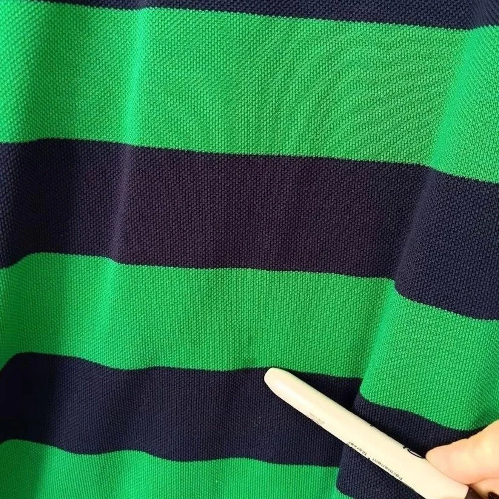 Polo Golf Ralph Lauren Polo Shirt Mens Small Green Navy Striped Pima Cotton‎